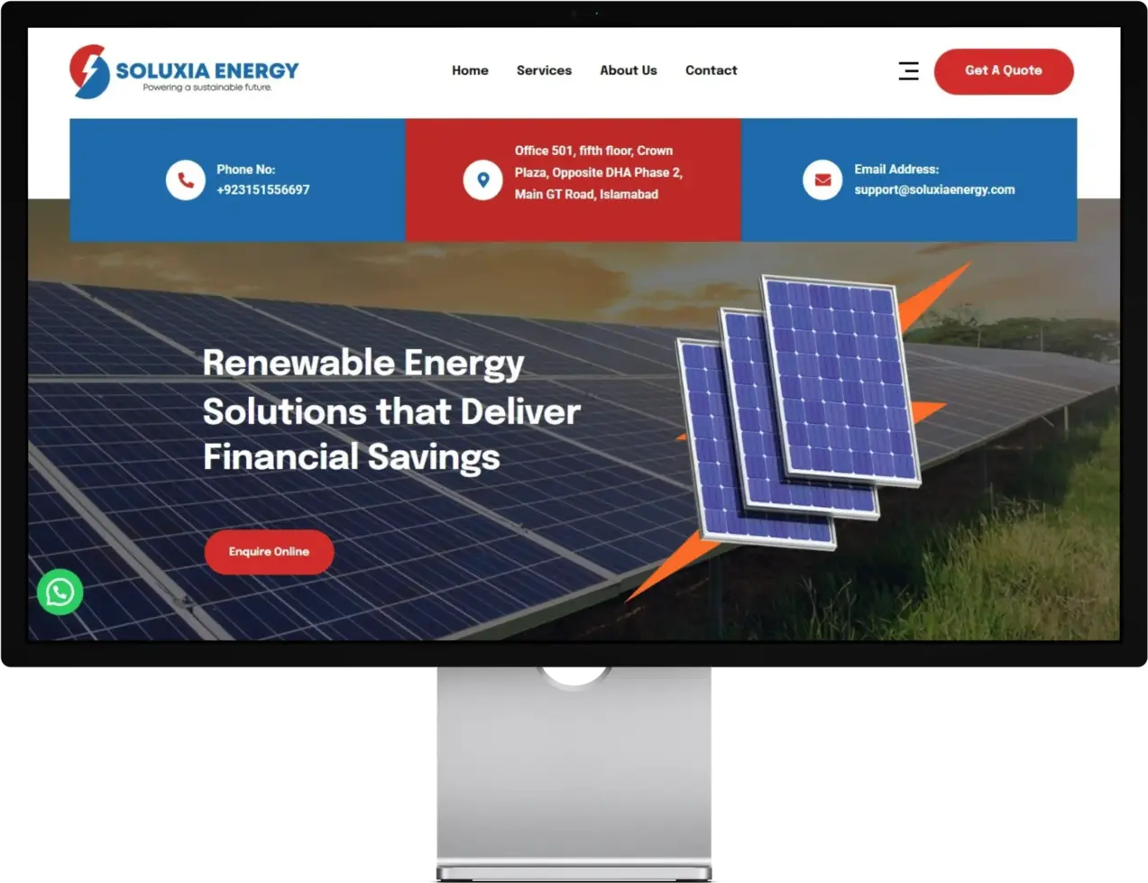Soluxia Energy website screenshot